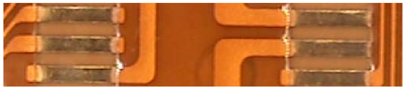 圖 1-2 不正常的金手指(金面發(fā)暗)